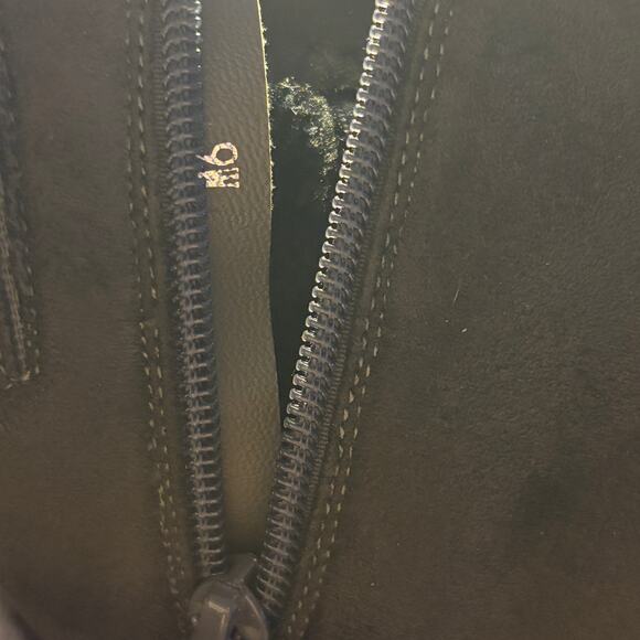 Midnight Velvet Brown Suede Beaded Heeled Boots 9W - Picture 6 of 7